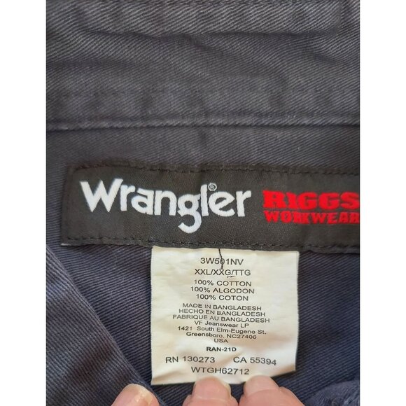 Wrangler Biggs Workwear Men's Size XXL Shirt Jacket Button Up 100% cotton - Picture 3 of 7